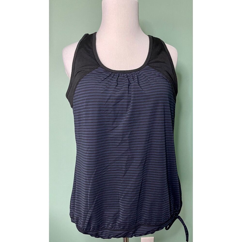 EUC Athleta gym running tank - black / navy - medium - loose around the middle